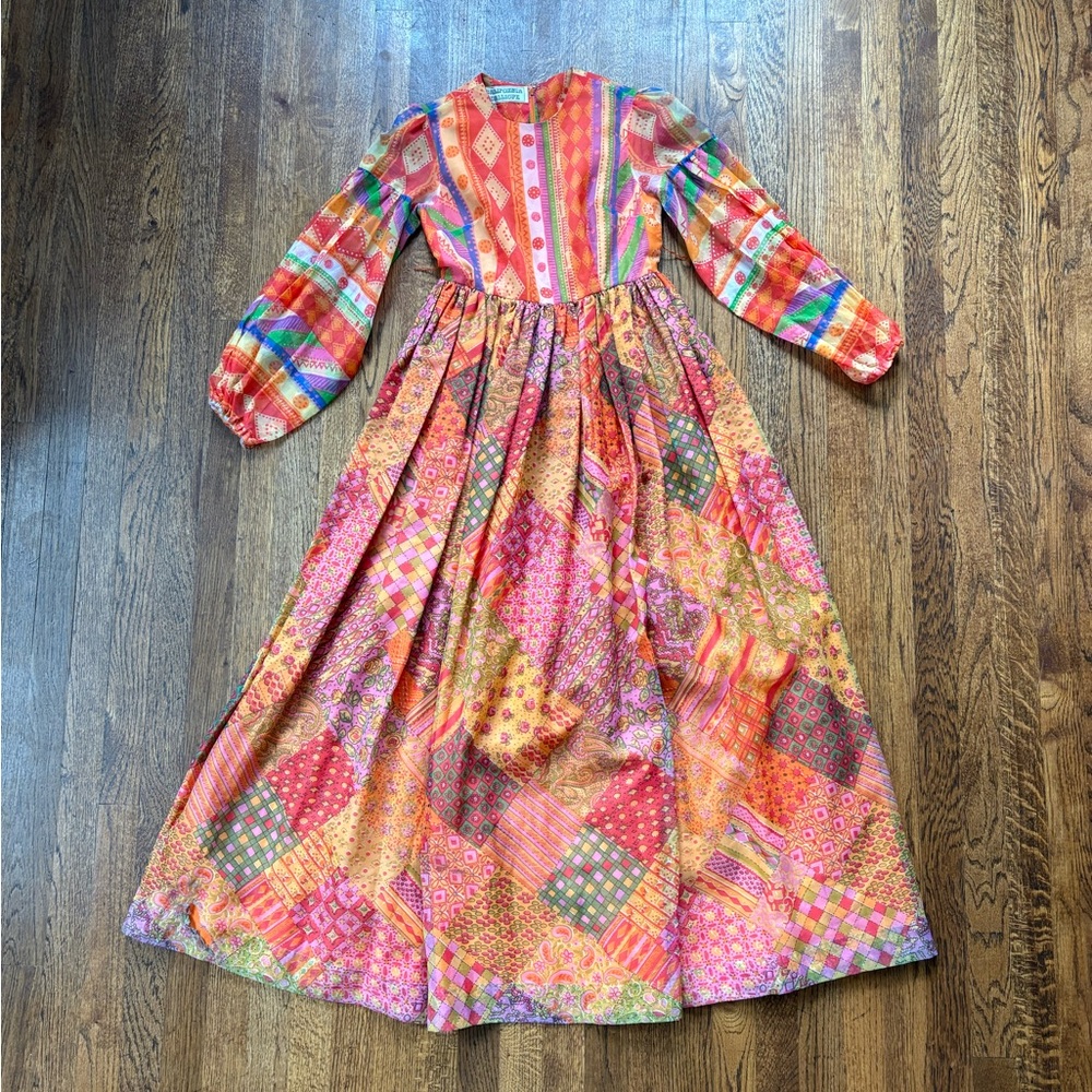 Vintage California Calliope semi sheer maxi dress
